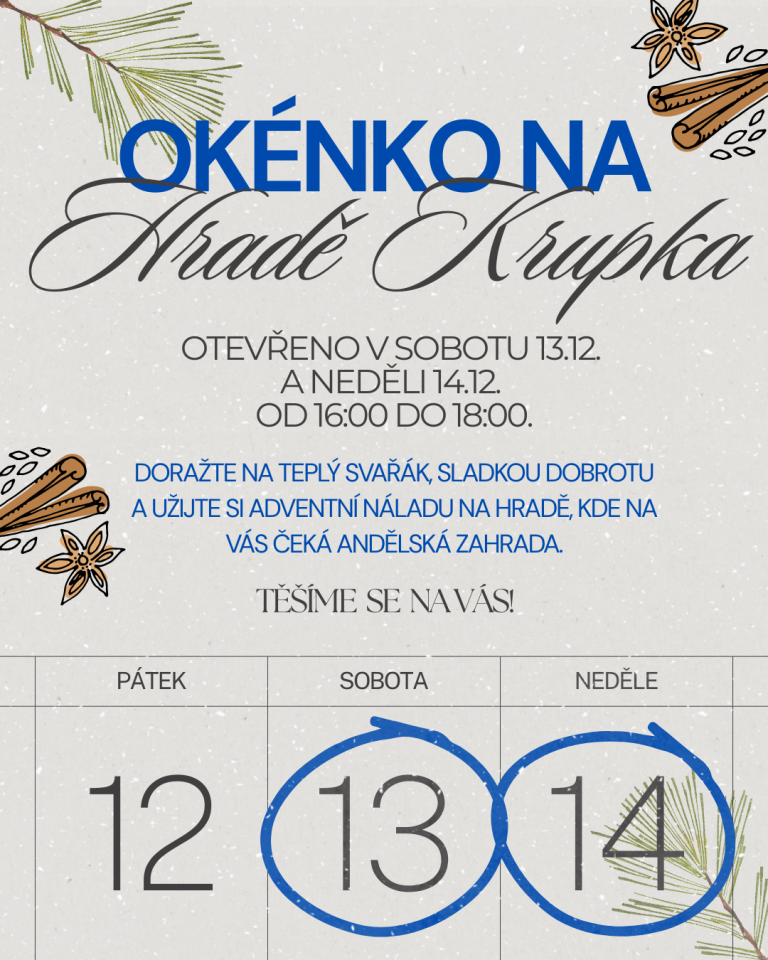 Okénko na Hradě Krupka 13.–14. 12.