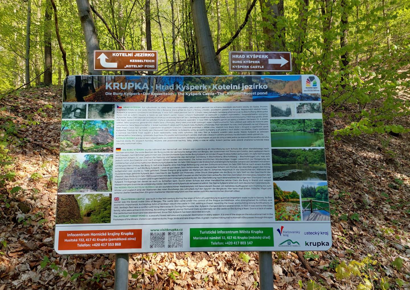 Infotabule o Kyšperku a Kotelním jezírku